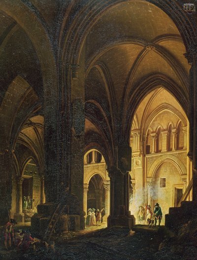 Interior of the Eglise des Saints-Innocents, Paris, after 1789 by Pierre Antoine Demachy